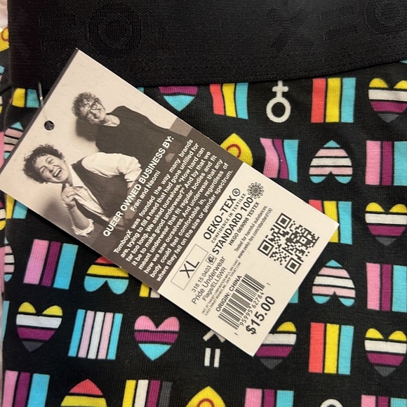 2 NWT Pride Adult TOMBOYX Pride Flags 6in Underwear - Picture 3 of 3